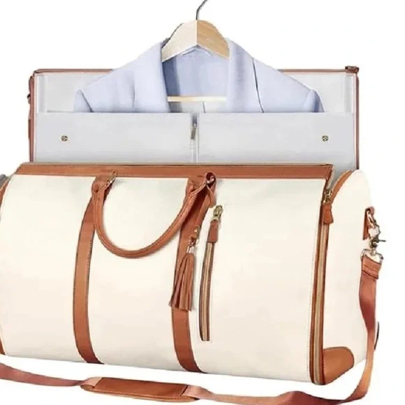 Emmafy NWOT 🔥sale🔥travel smart garment bag in cream and brown - Picture 15 of 15